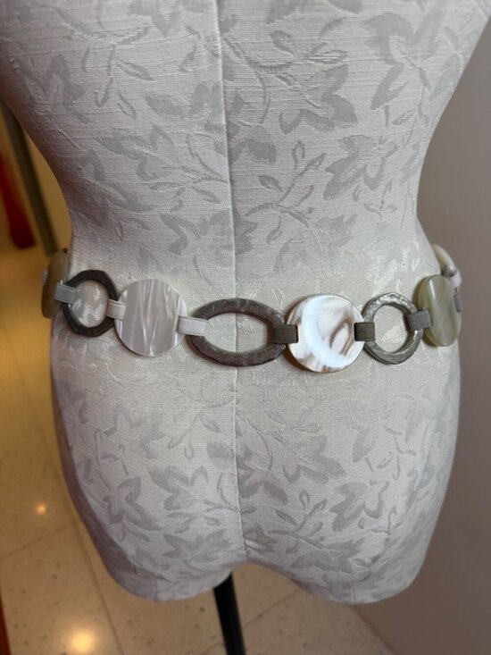 Suzi Roher Womens Silver Tone Discs Bohemian Circle-link Waist Belt OS Vintage main image 4